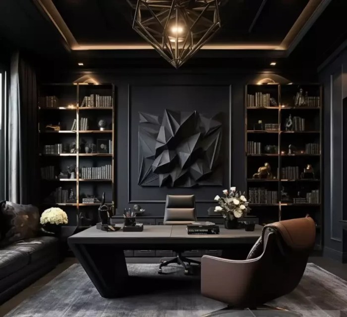 Black and gold office decor ideas