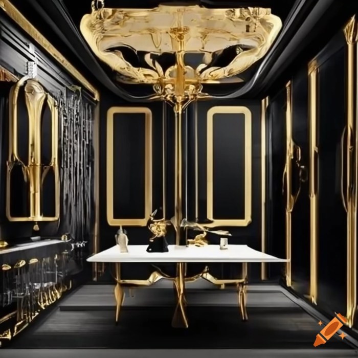 Black and gold office decor ideas