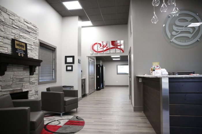 Shop reception automotive waiting auto office repair room car decor article stoney creek rooms